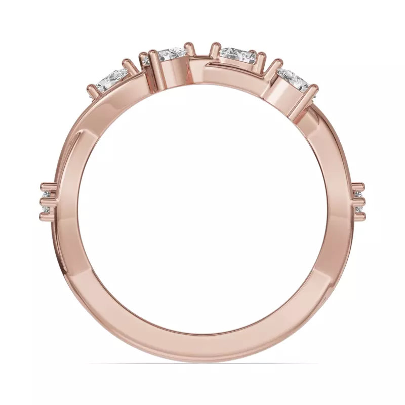 18K Rose Gold Botanical Twist Diamond Band