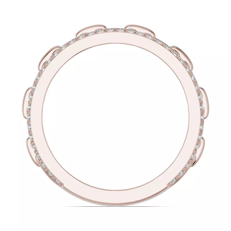 14K Rose Gold Chain Reaction Pavé Lab Band