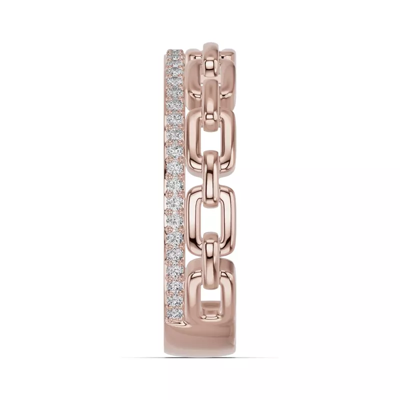 14K Rose Gold Chain Reaction Pavé Lab Band