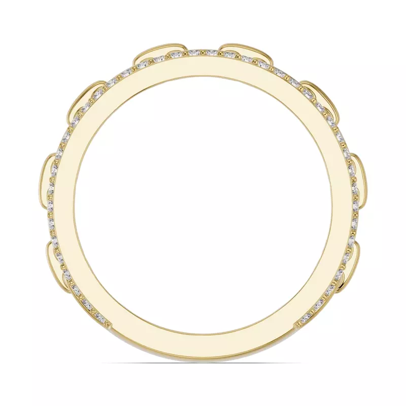 18K Yellow Gold Chain Reaction Pavé Lab Band