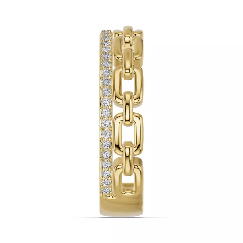 18K Yellow Gold Chain Reaction Pavé Lab Band