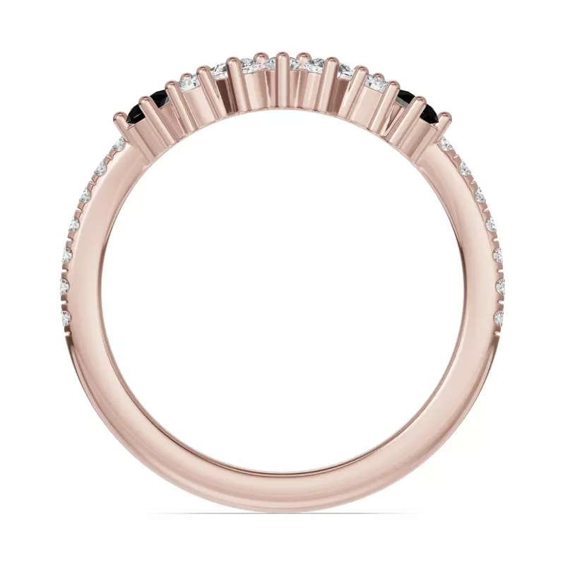 14K Rose Gold Papillon Pavé Black Diamond Band