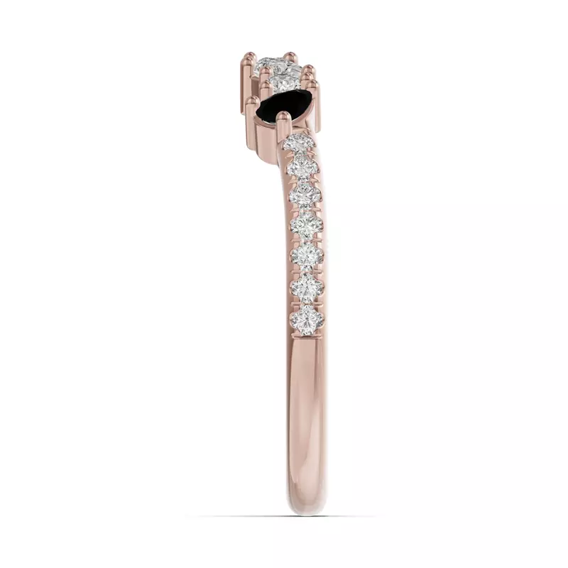 14K Rose Gold Papillon Pavé Black Diamond Band
