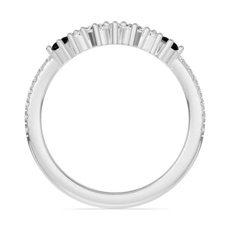 14K White Gold Papillon Pavé Black Diamond Band