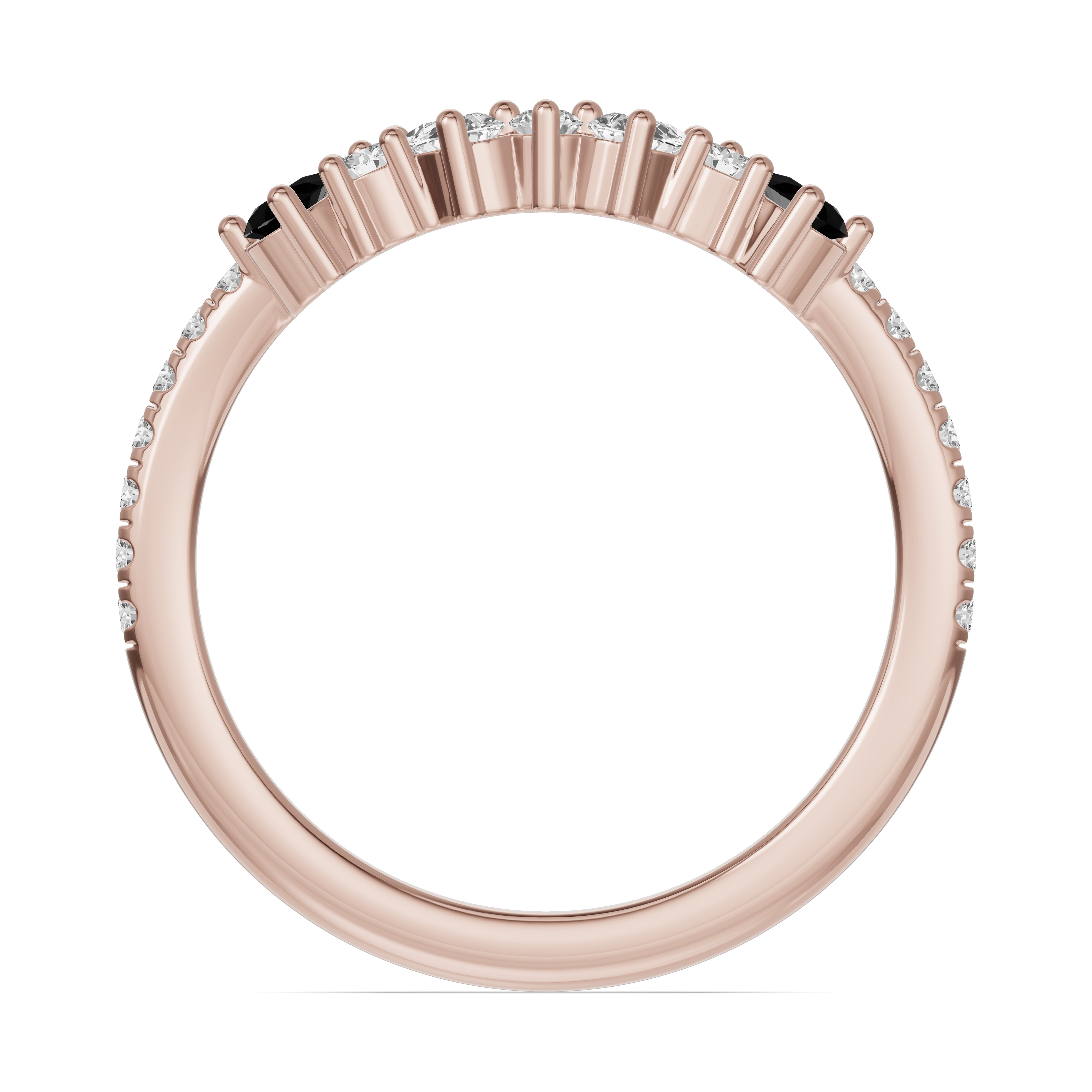 18K Rose Gold Papillon Pavé Black Diamond Band