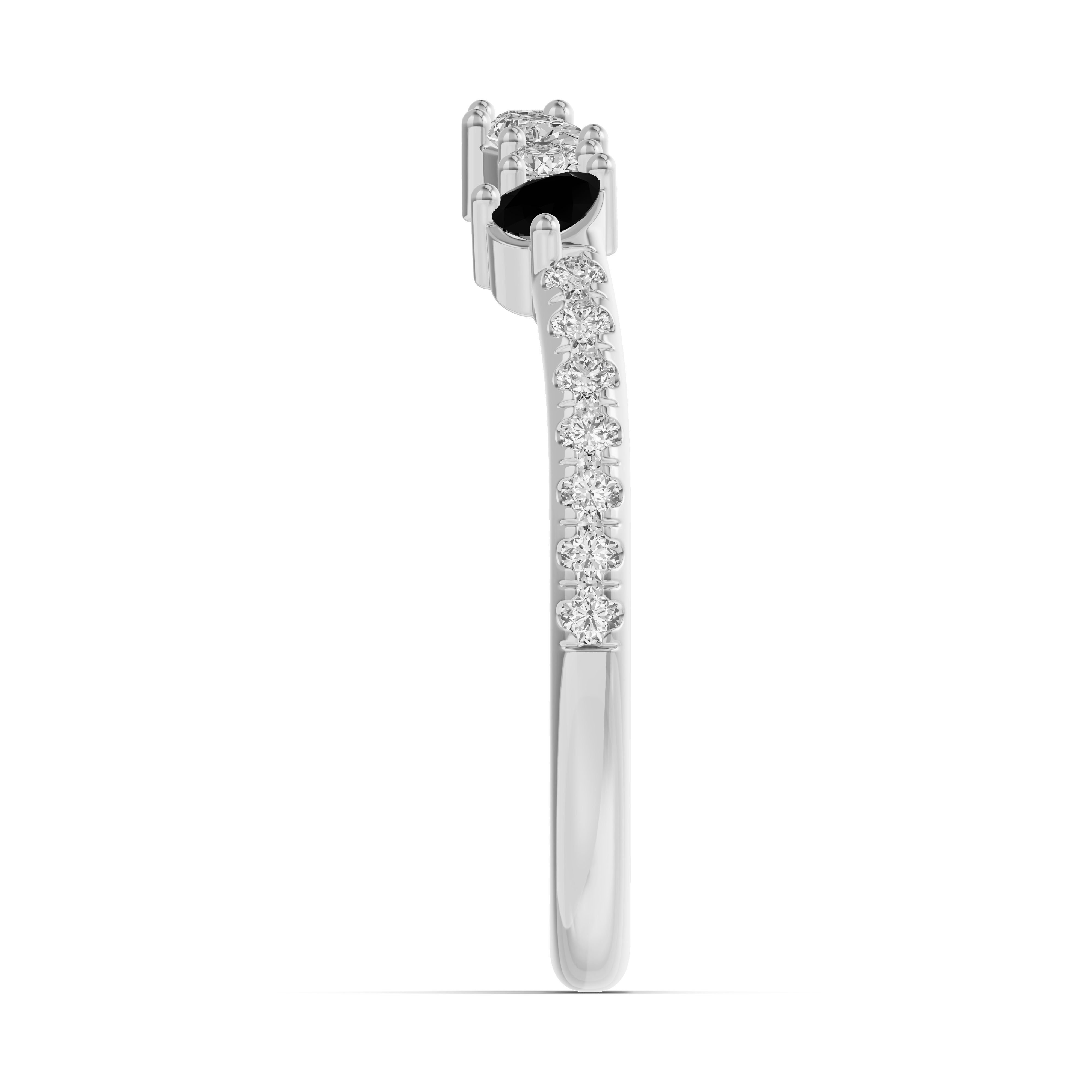 Platinum Papillon Pavé Black Diamond Band
