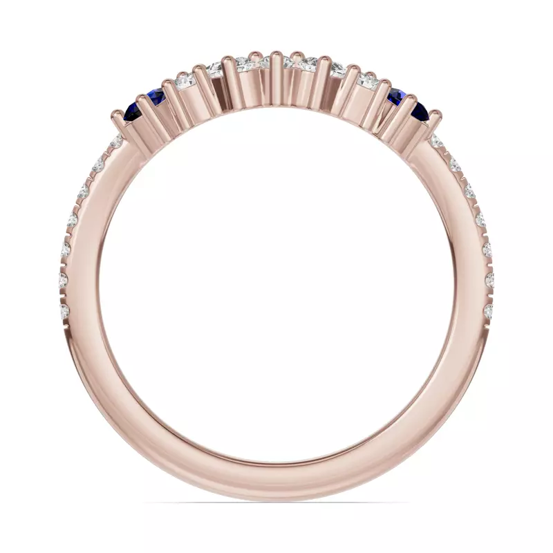 14K Rose Gold Papillon Pavé Sapphire Band