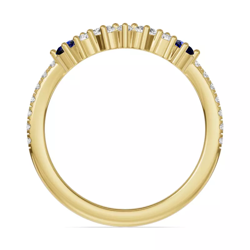 14K Yellow Gold Papillon Pavé Sapphire Band