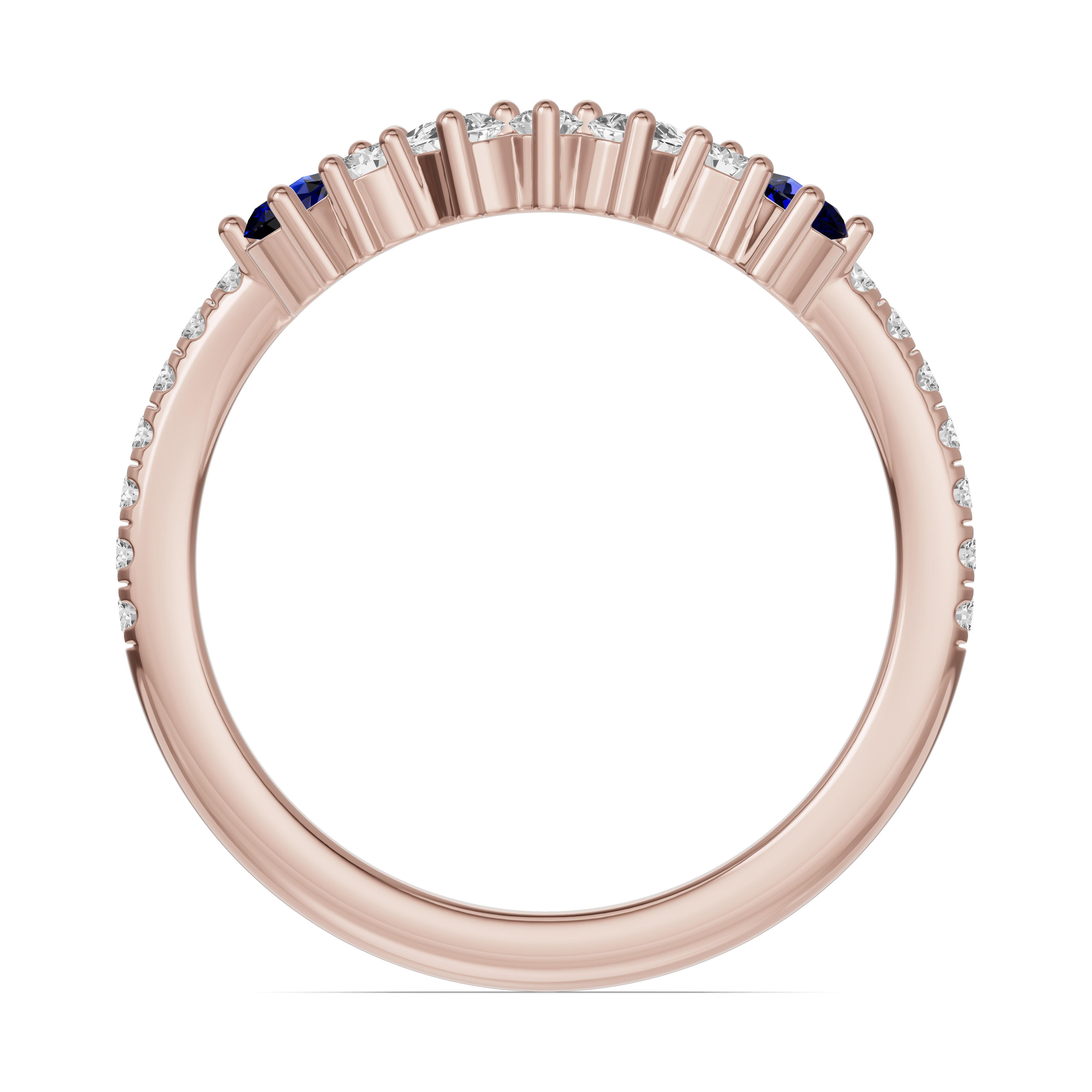 18K Rose Gold Papillon Pavé Sapphire Band