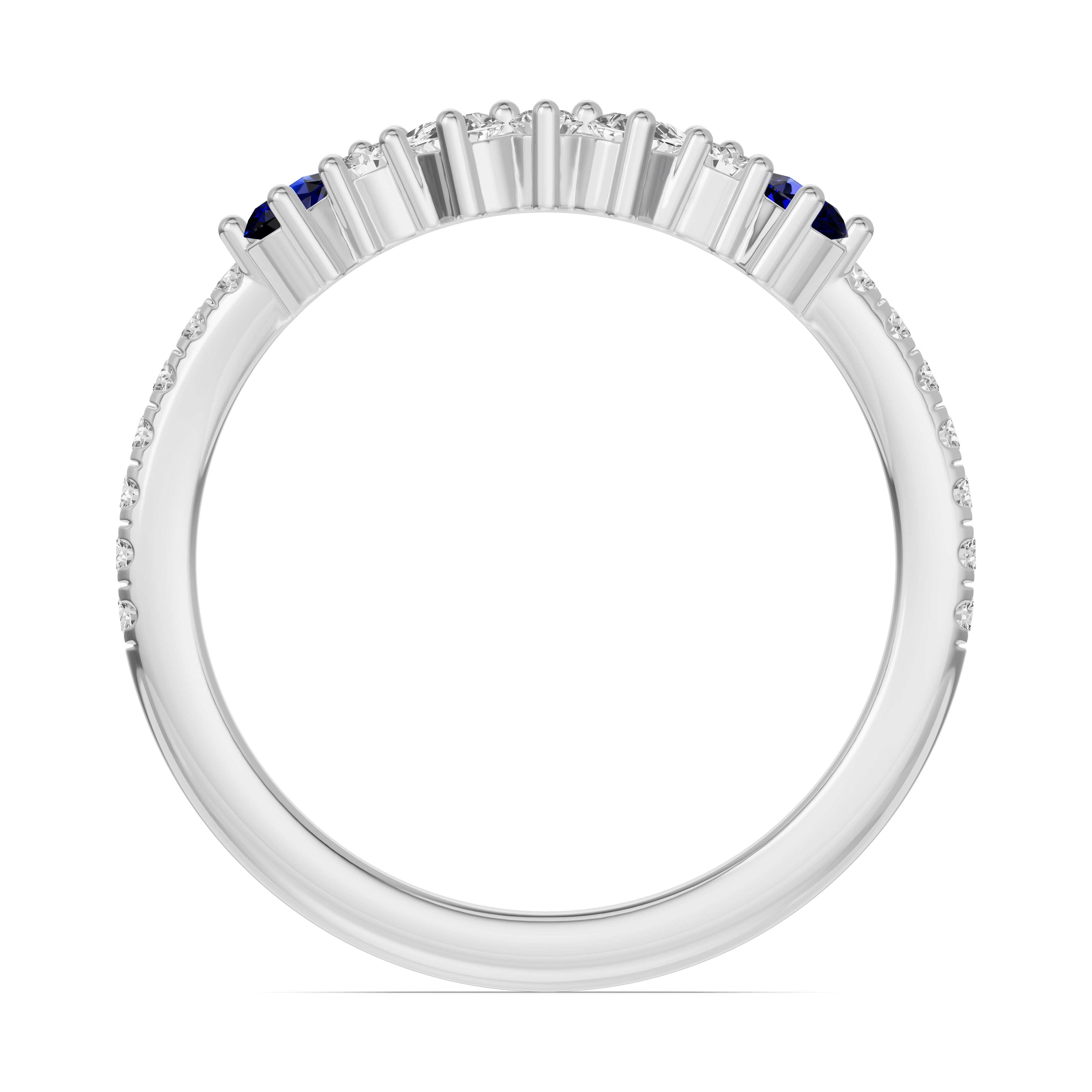 18K White Gold Papillon Pavé Sapphire Band