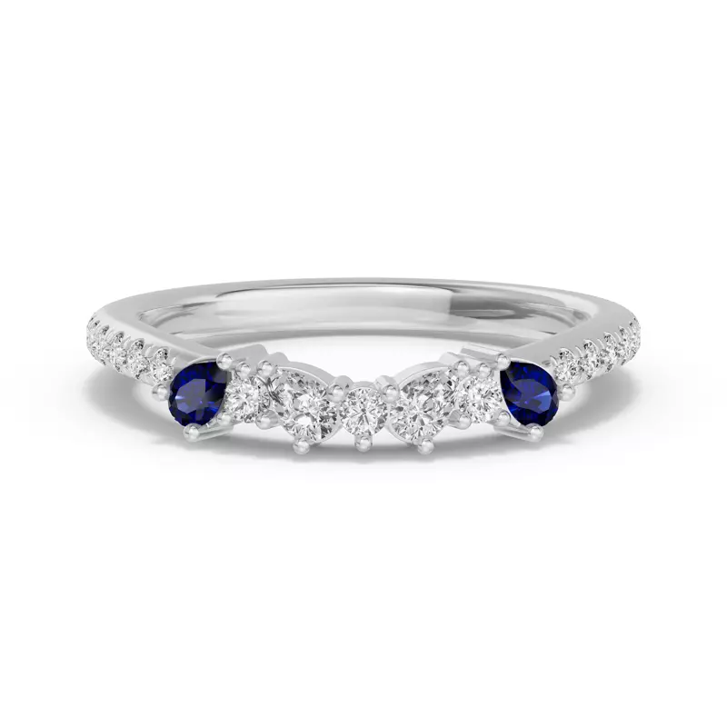 Platinum Papillon Pavé Sapphire Band