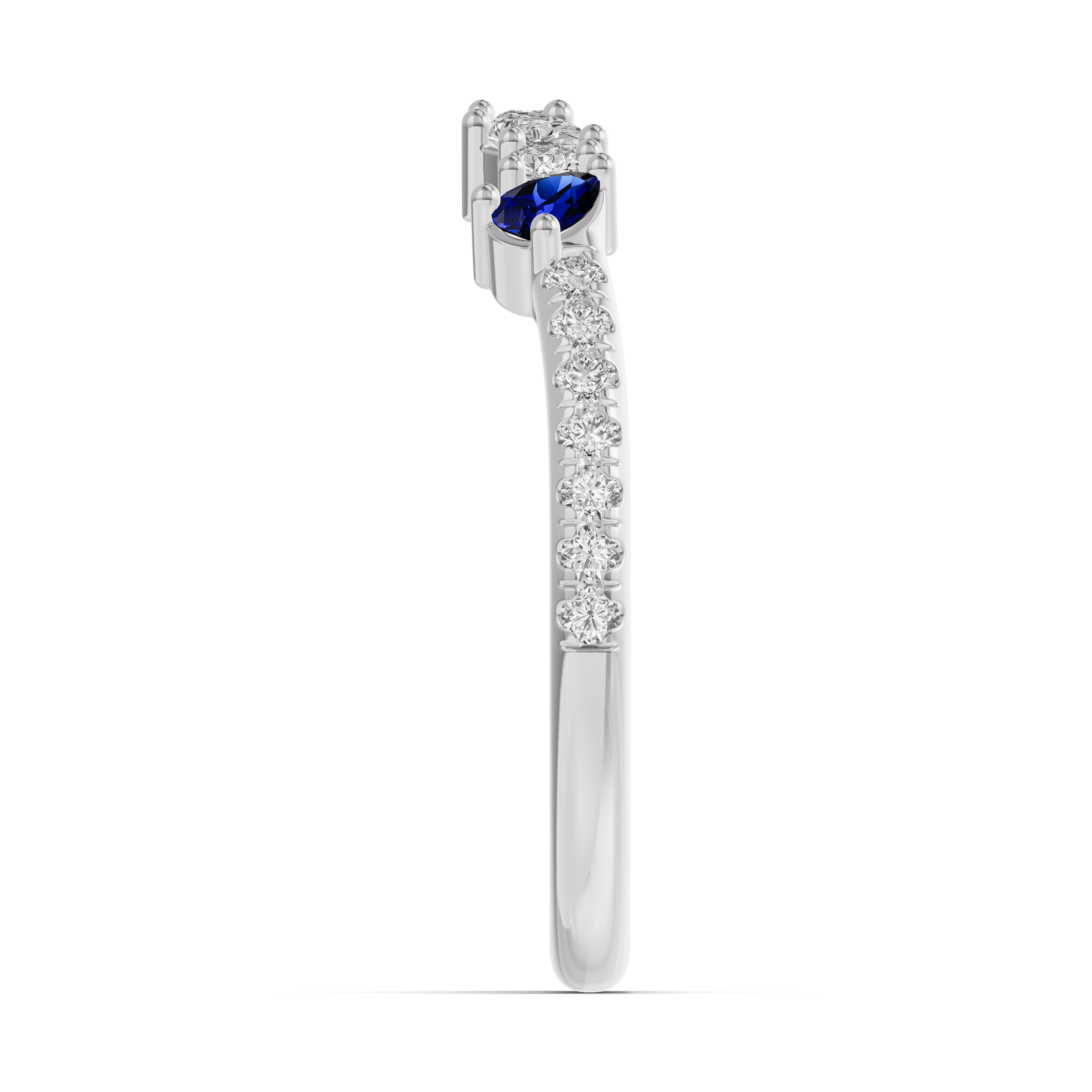 Platinum Papillon Pavé Sapphire Band