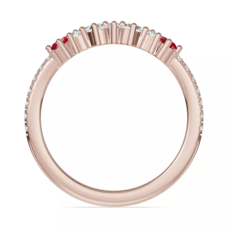 14K Rose Gold Papillon Pavé Ruby Band