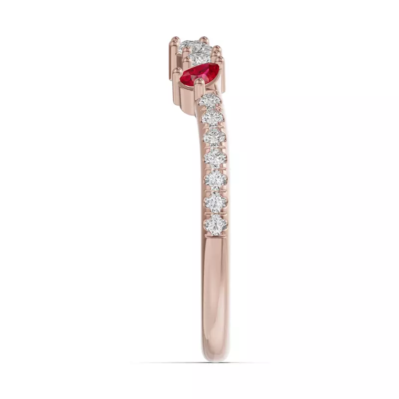 14K Rose Gold Papillon Pavé Ruby Band