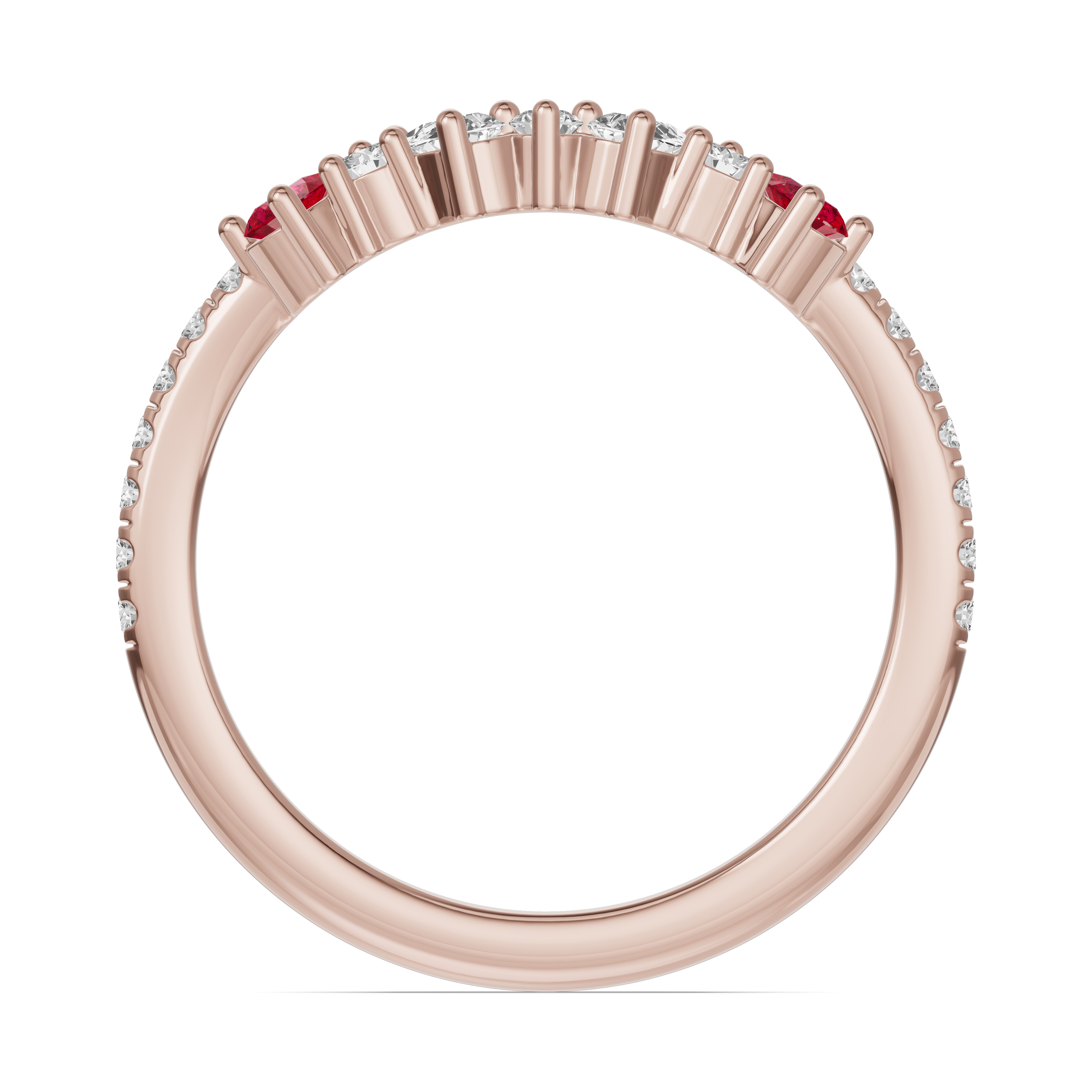 18K Rose Gold Papillon Pavé Ruby Band