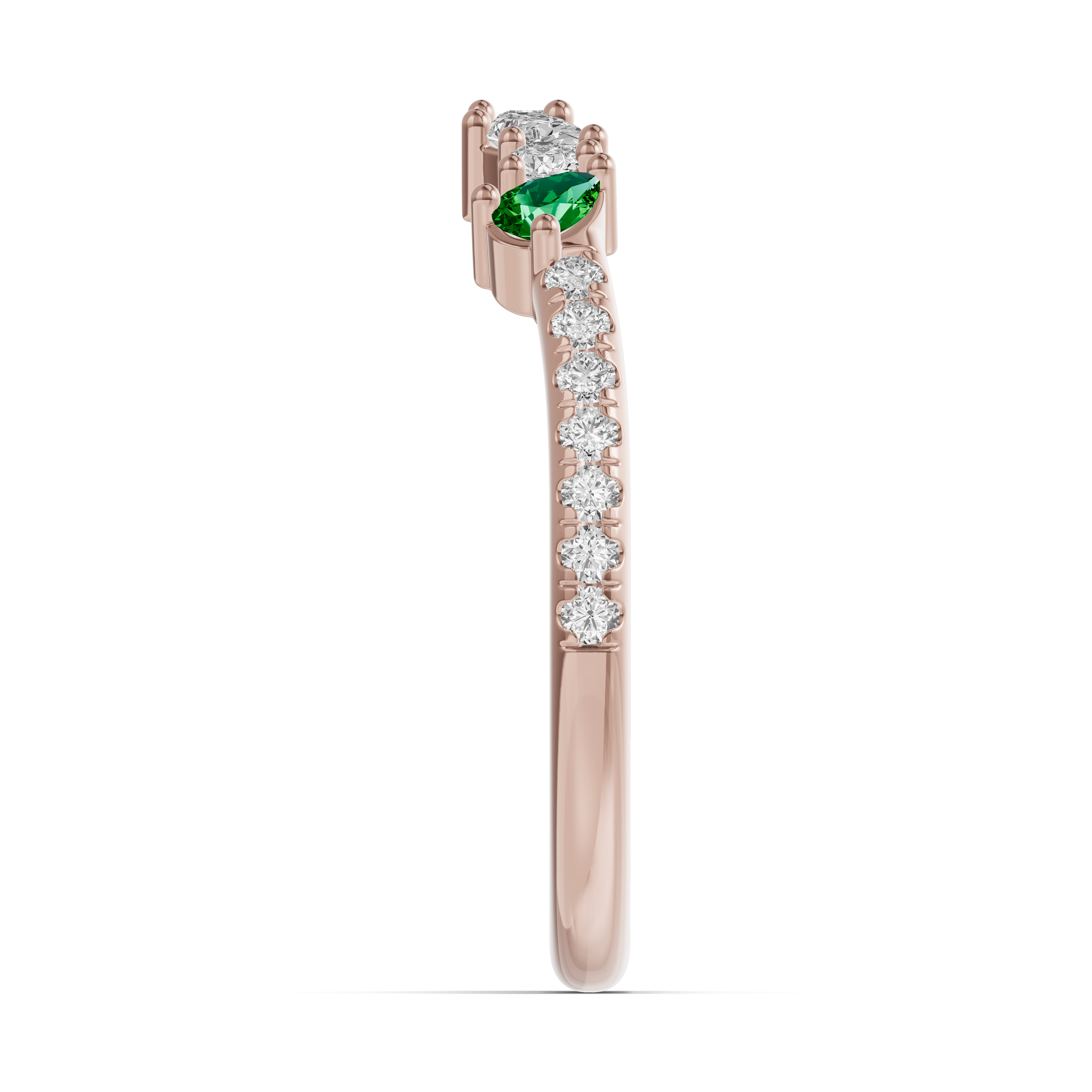 14K Rose Gold Papillon Pavé Tsavorite Band