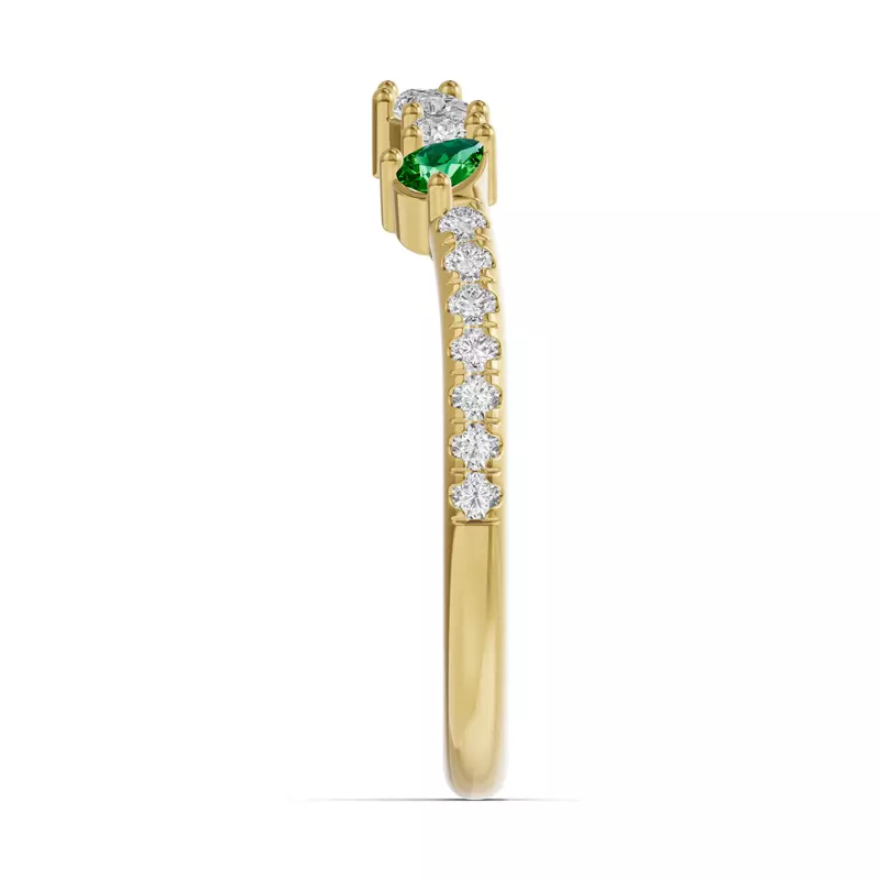 14K Yellow Gold Papillon Pavé Tsavorite Band