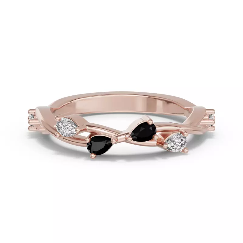 Botanical Twist Black Diamond Band