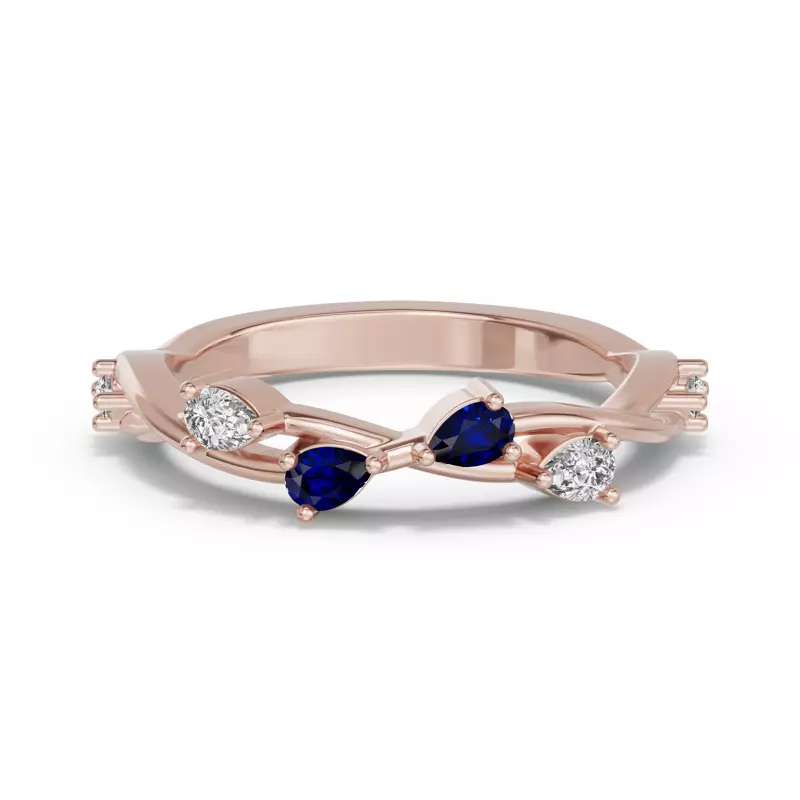 Botanical Twist Sapphire Band
