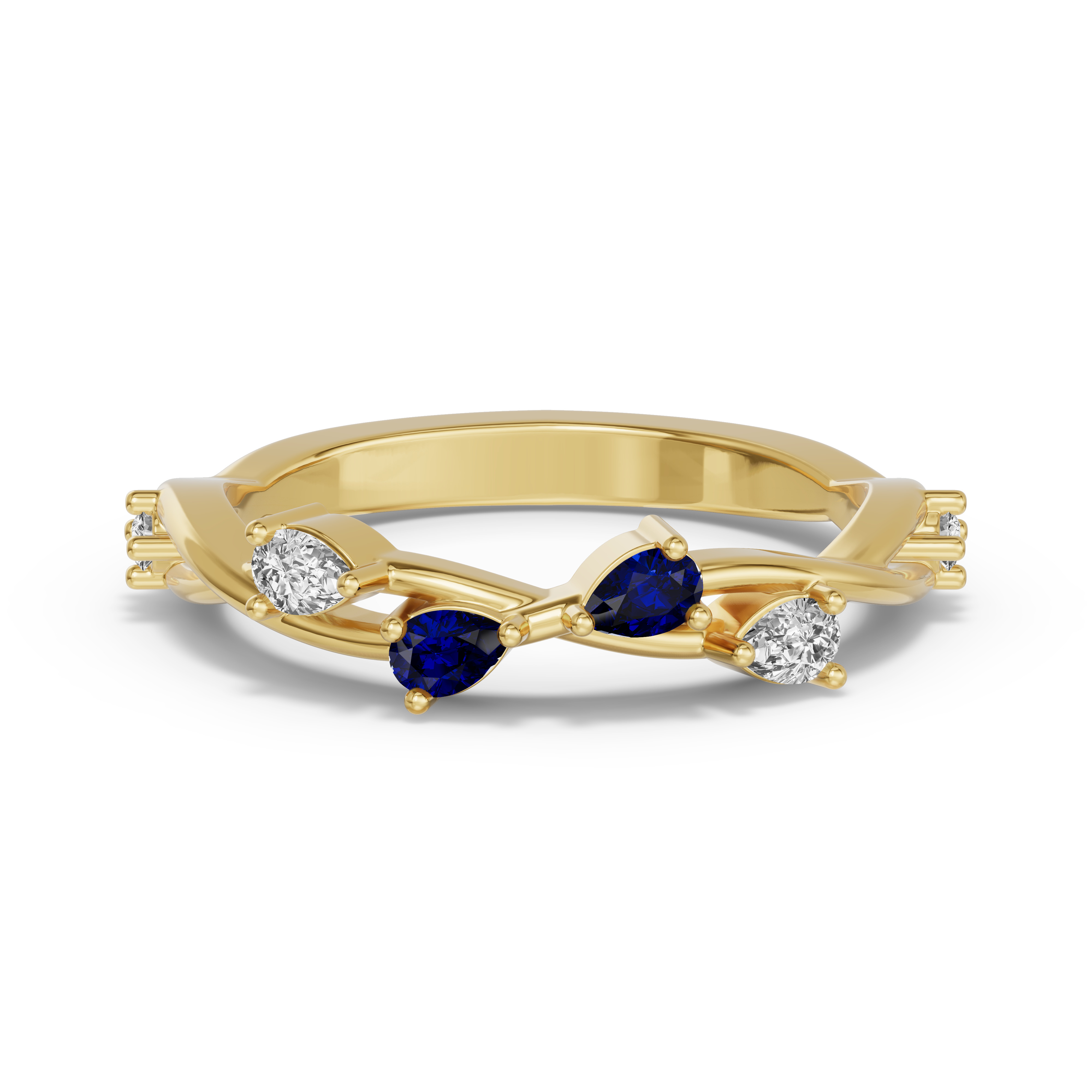 Botanical Twist Sapphire Band