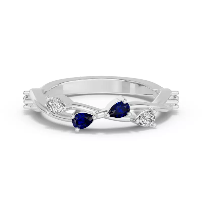 Botanical Twist Sapphire Band