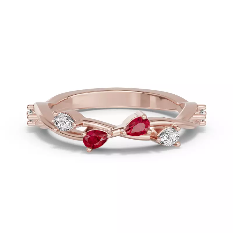 Botanical Twist Ruby Band
