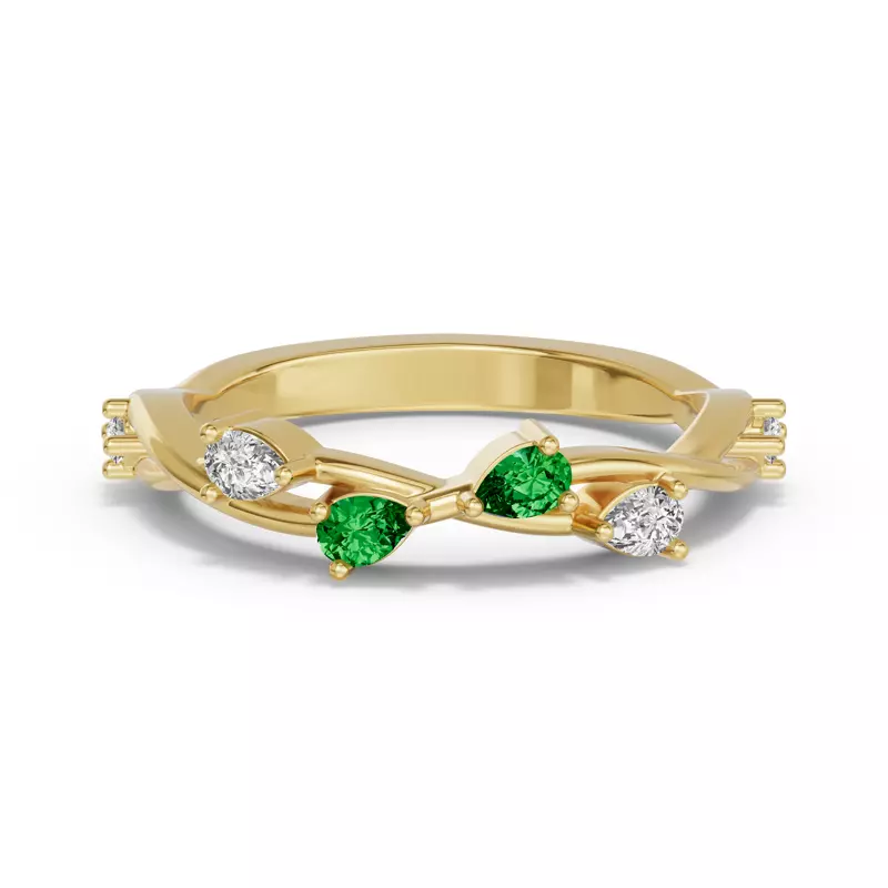 Botanical Twist Tsavorite Band