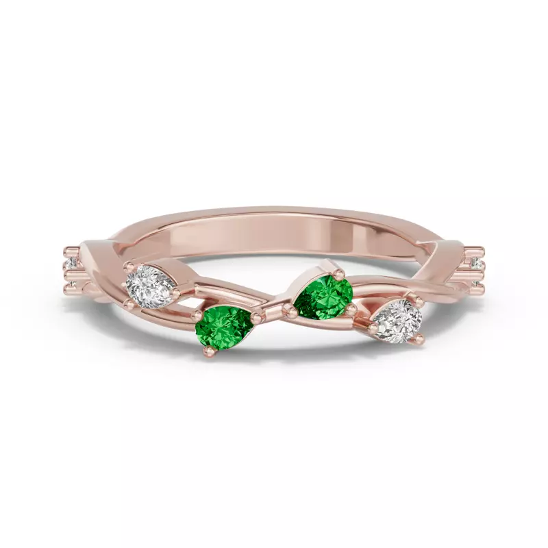 Botanical Twist Tsavorite Band