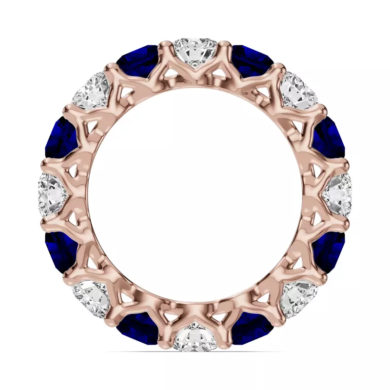 14K Rose Gold Unity Prong Sapphire & Lab Diamond Eternity Band (4.80 ct. tw.)