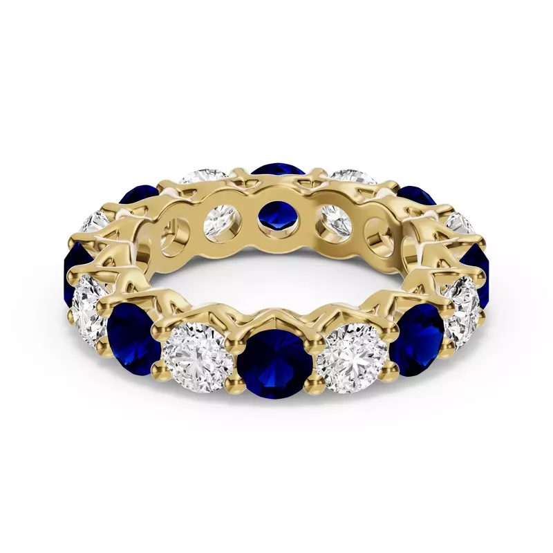 Unity Prong Sapphire & Lab Diamond Eternity Band (4.80 ct. tw.)