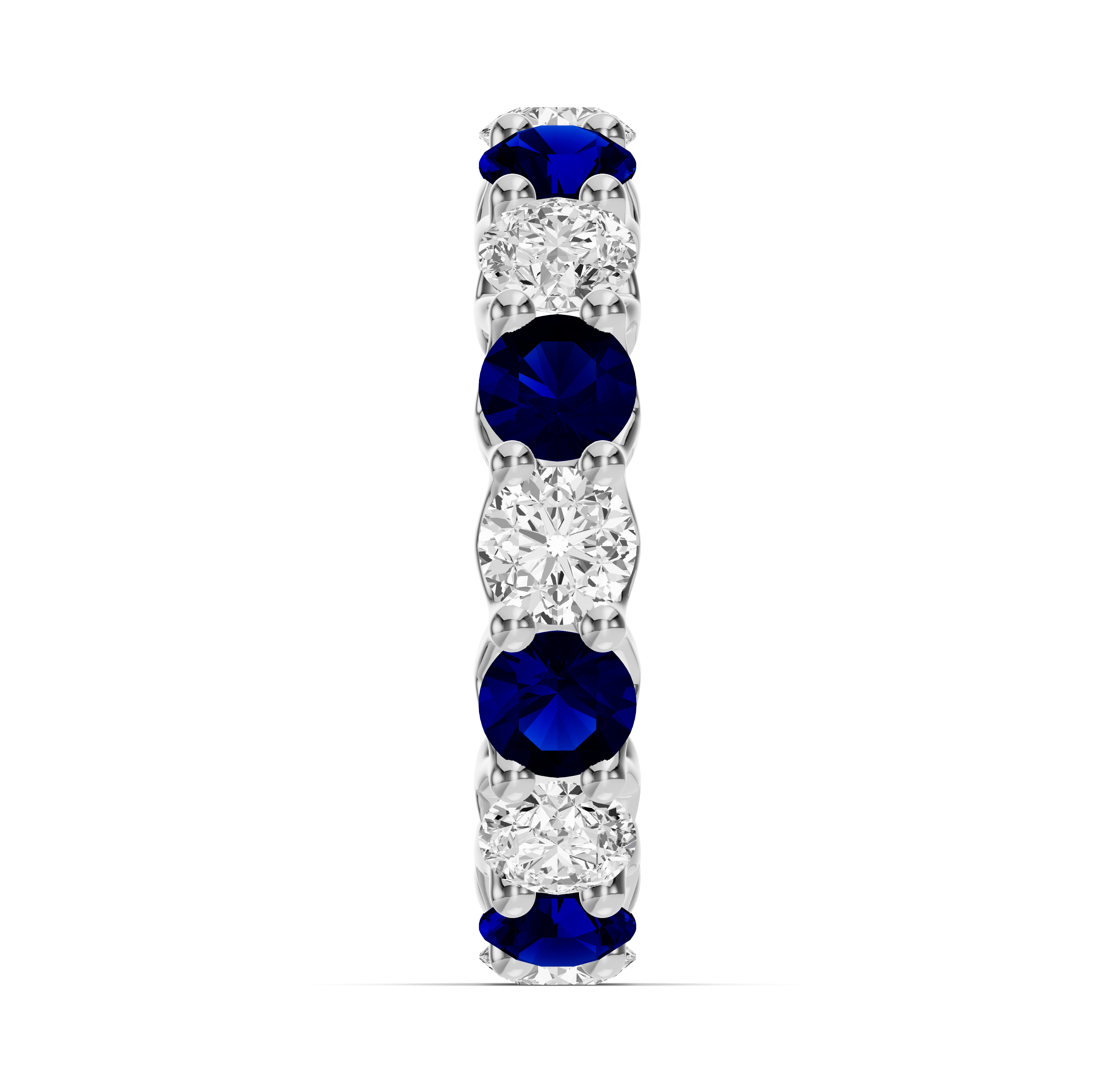 18K White Gold Unity Prong Sapphire & Lab Diamond Eternity Band (4.80 ct. tw.)