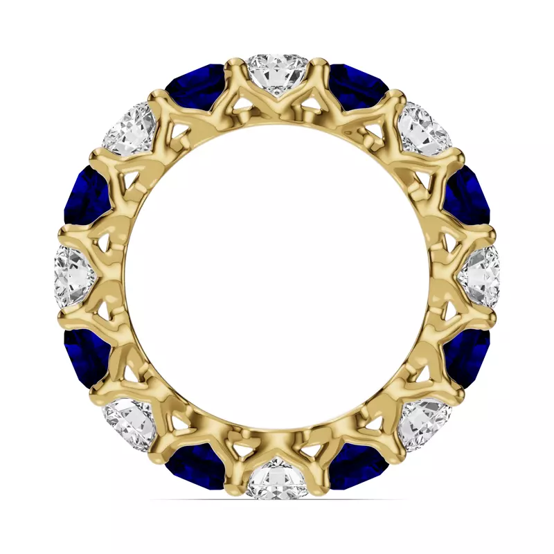 18K Yellow Gold Unity Prong Sapphire & Lab Diamond Eternity Band (4.80 ct. tw.)