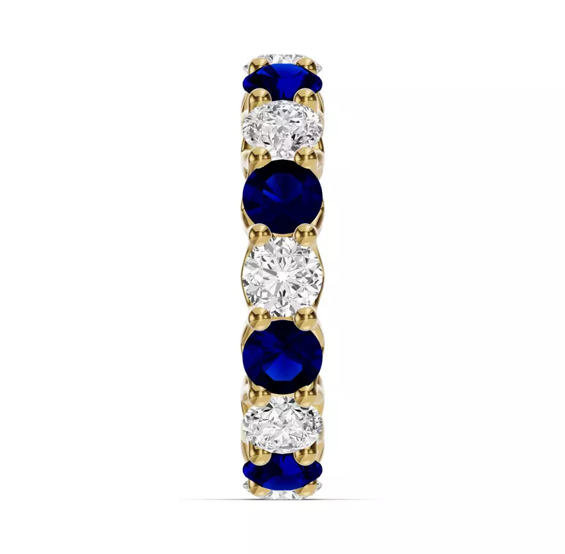 18K Yellow Gold Unity Prong Sapphire & Lab Diamond Eternity Band (4.80 ct. tw.)