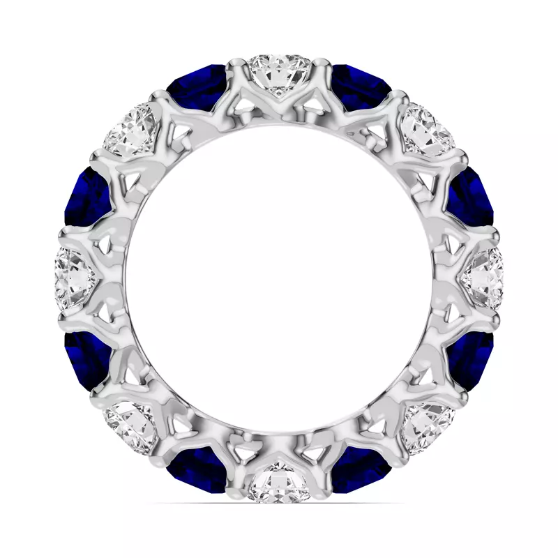 18K White Gold Unity Prong Sapphire & Diamond Eternity Band (4.80 ct. tw.)