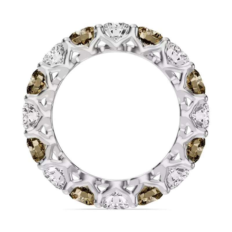18K White Gold Unity Prong Champagne & Lab Diamond Eternity Band (4.80 ct. tw.)