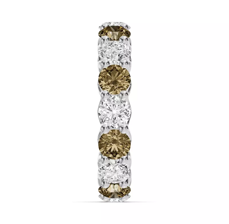 18K White Gold Unity Prong Champagne & Lab Diamond Eternity Band (4.80 ct. tw.)
