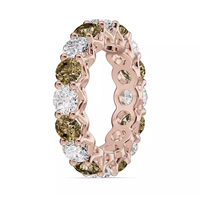 14K Rose Gold Unity Prong Champagne Diamond Eternity Band (4.80 ct. tw.)