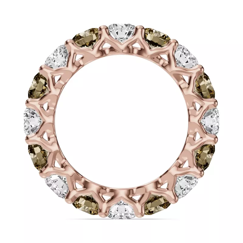 14K Rose Gold Unity Prong Champagne Diamond Eternity Band (4.80 ct. tw.)