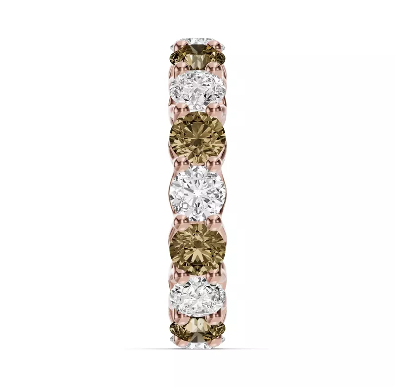 14K Rose Gold Unity Prong Champagne Diamond Eternity Band (4.80 ct. tw.)
