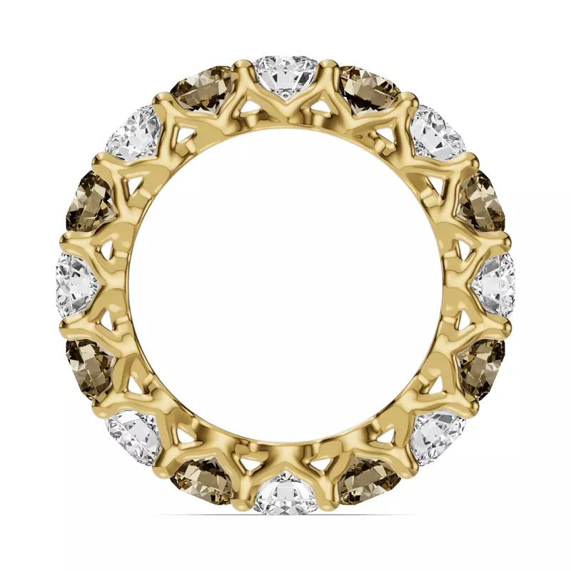 14K Yellow Gold Unity Prong Champagne Diamond Eternity Band (4.80 ct. tw.)