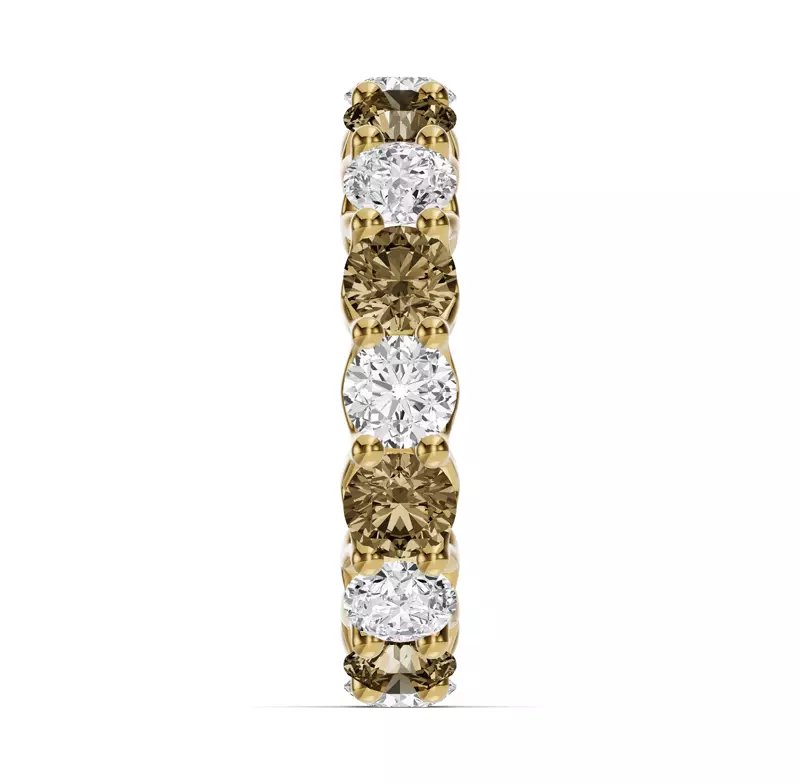 14K Yellow Gold Unity Prong Champagne Diamond Eternity Band (4.80 ct. tw.)
