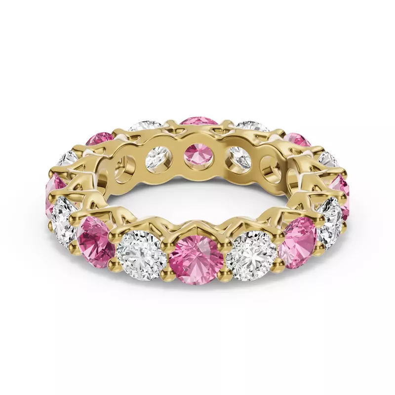 Unity Prong Pink Sapphire & Diamond Eternity Band (4.80 ct. tw.)