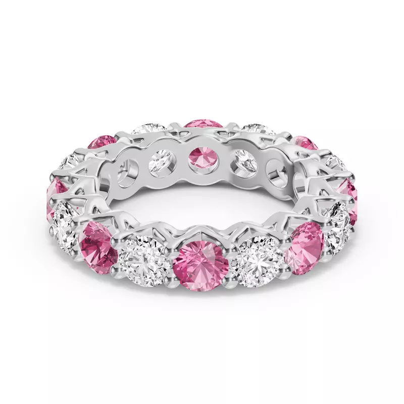 Unity Prong Pink Sapphire & Diamond Eternity Band (4.80 ct. tw.)