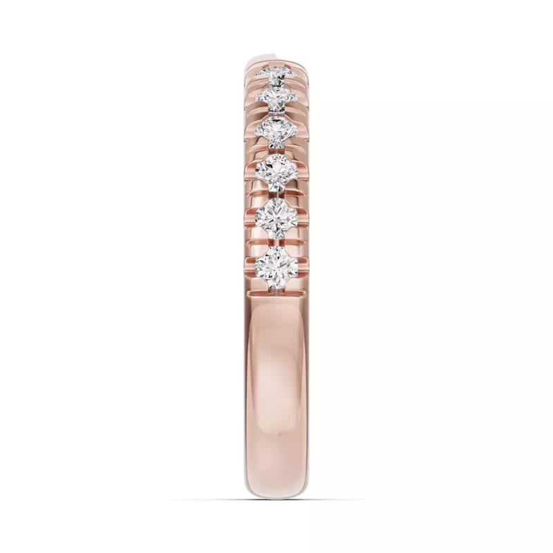 14K Rose Gold Camden Pavé Notched Band