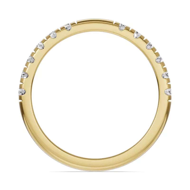 18K Yellow Gold Camden Pavé Notched Band