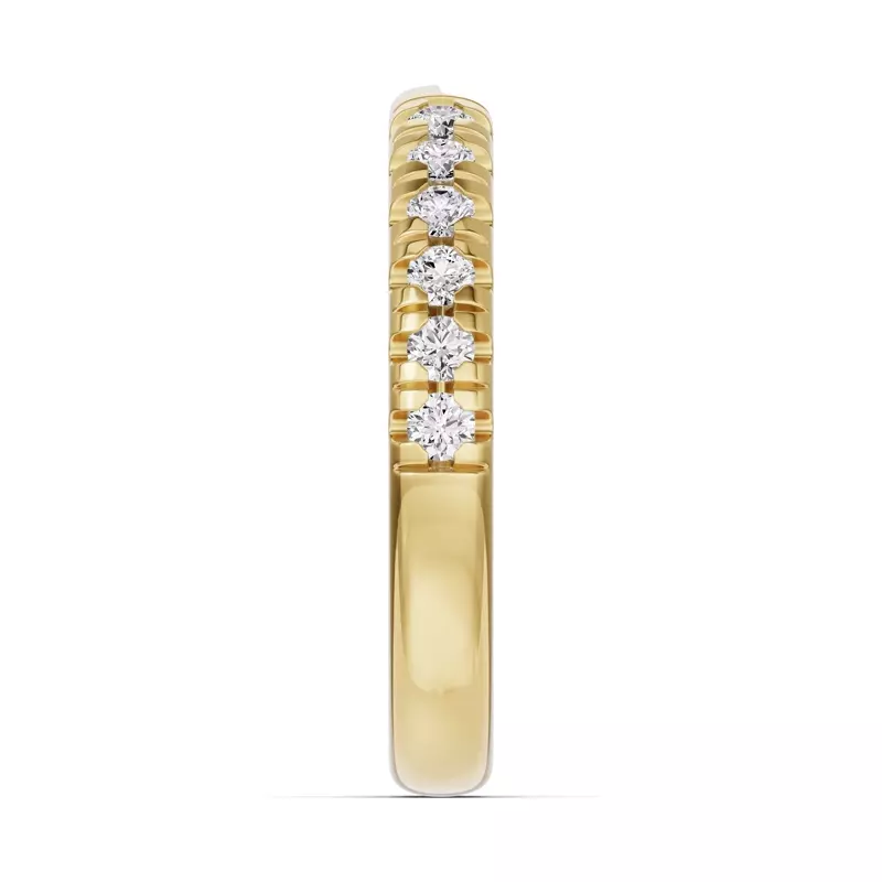 18K Yellow Gold Camden Pavé Notched Band