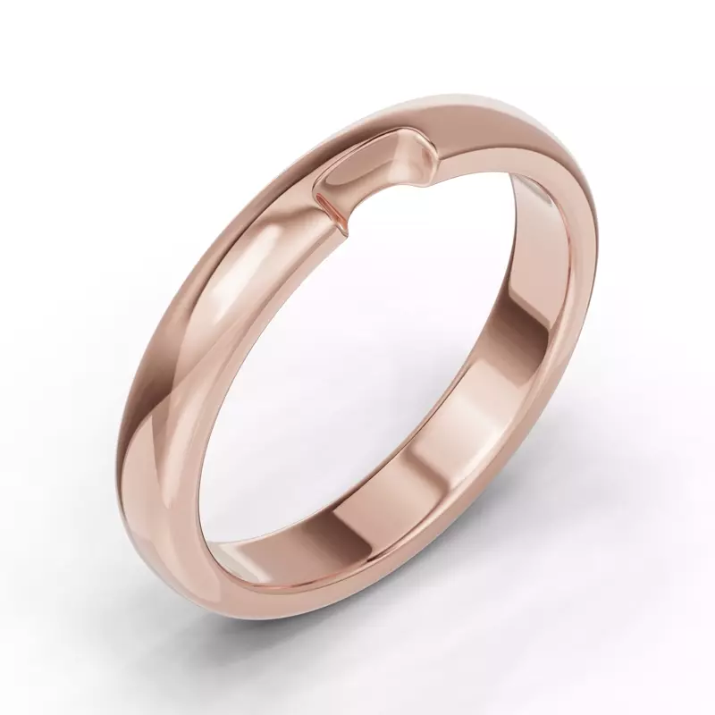 14K Rose Gold Camden Classic Notched Band