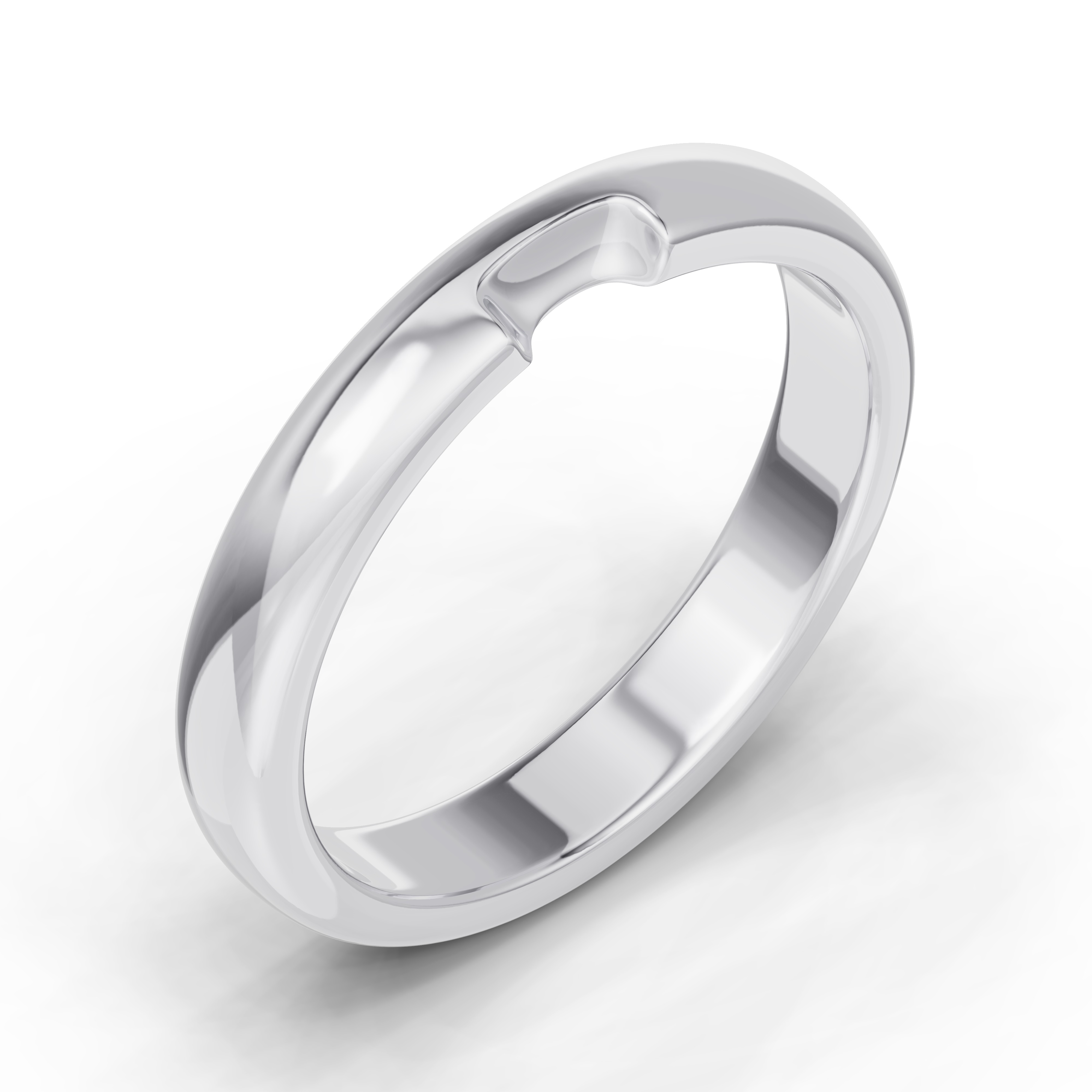 14K White Gold Camden Classic Notched Band