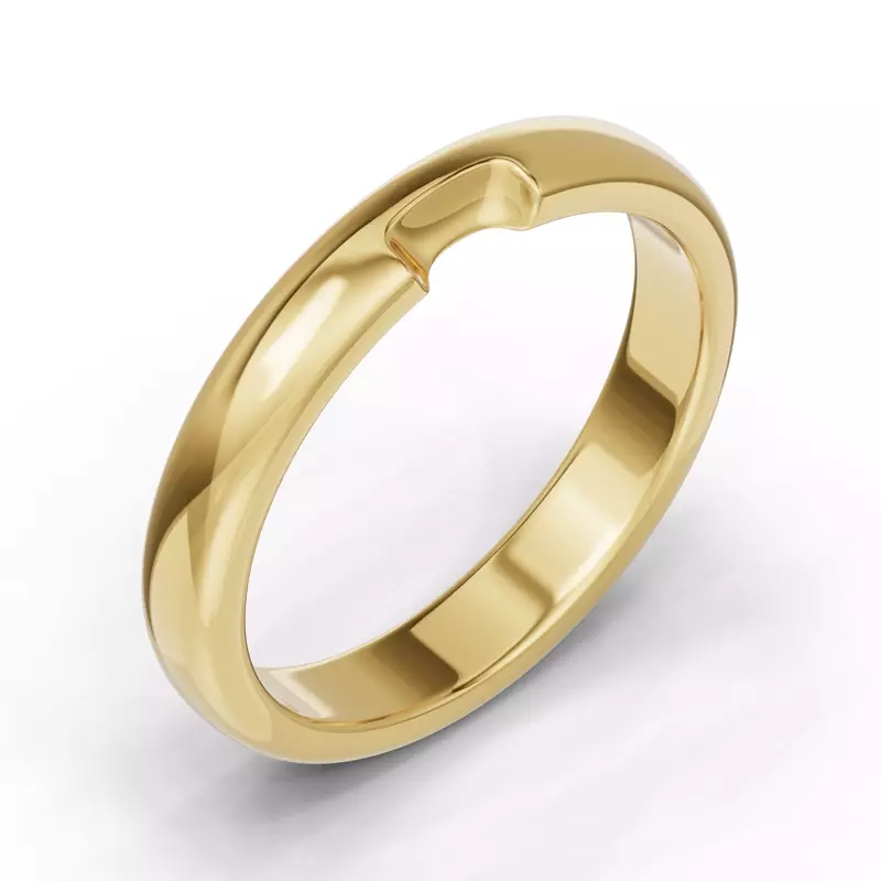 14K Yellow Gold Camden Classic Notched Band