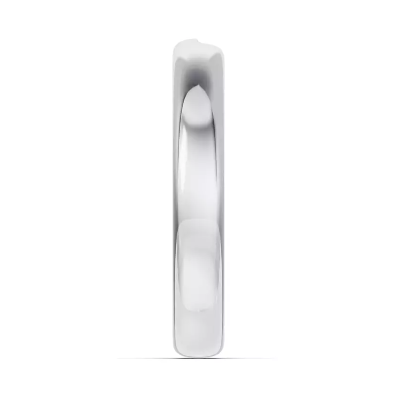 18K White Gold Camden Classic Notched Band